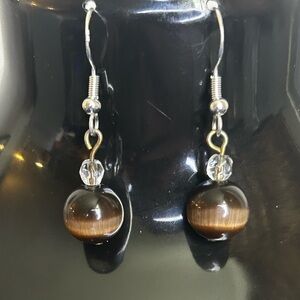 Elegant Brown Dangle Earrings